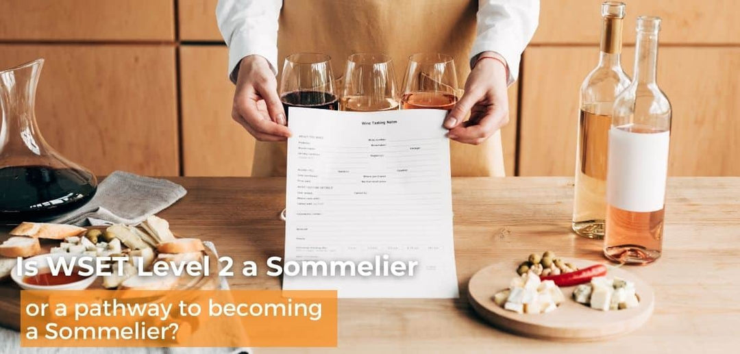 man holding tasting notes in front of wine glasses