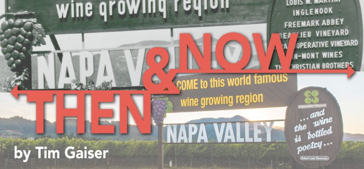 Napa Valley Wine Academy Wine Articles  A billboard sign with red and yellow text featuring an image of a bunch of grapes.