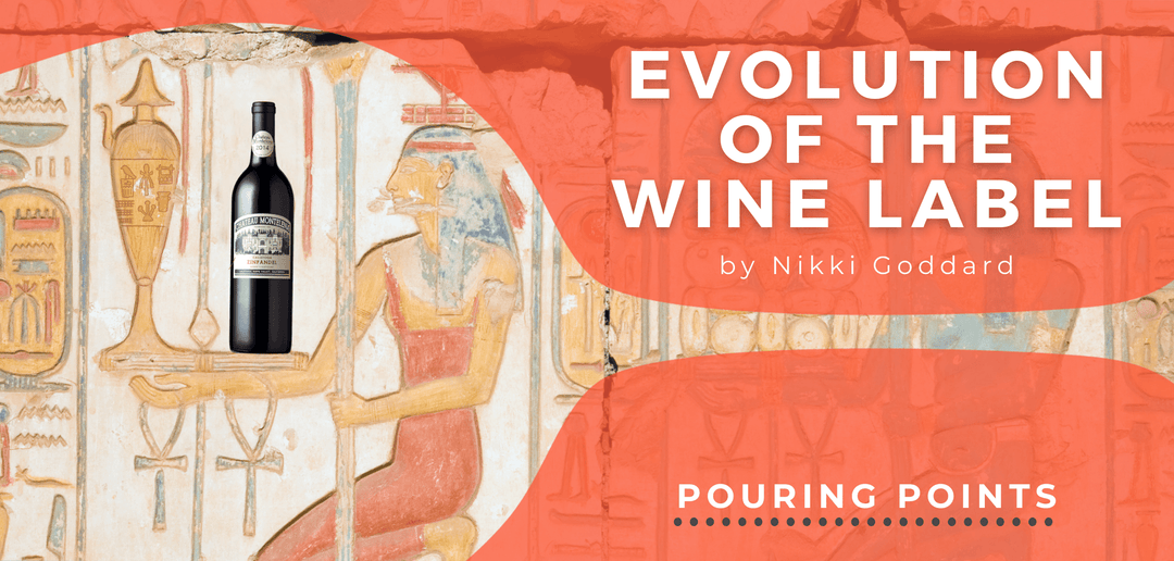 Napa Valley Wine Academy Wine Articles Book cover in orange and white featuring an Egyptian painting, with a close-up image of a wine bottle in the foreground.