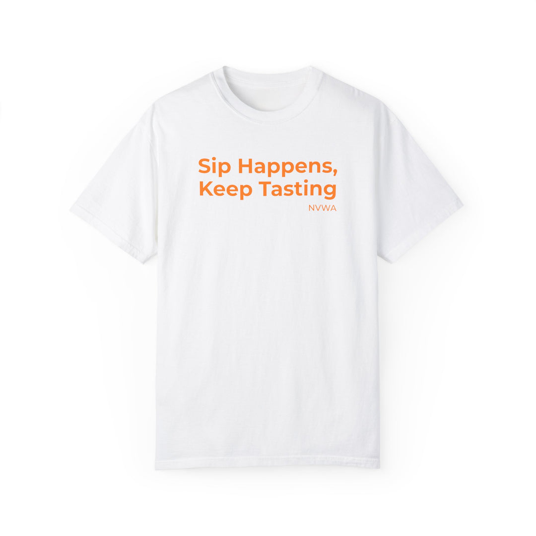 NVWA T-shirt “Sip Happens, Keep Tasting”