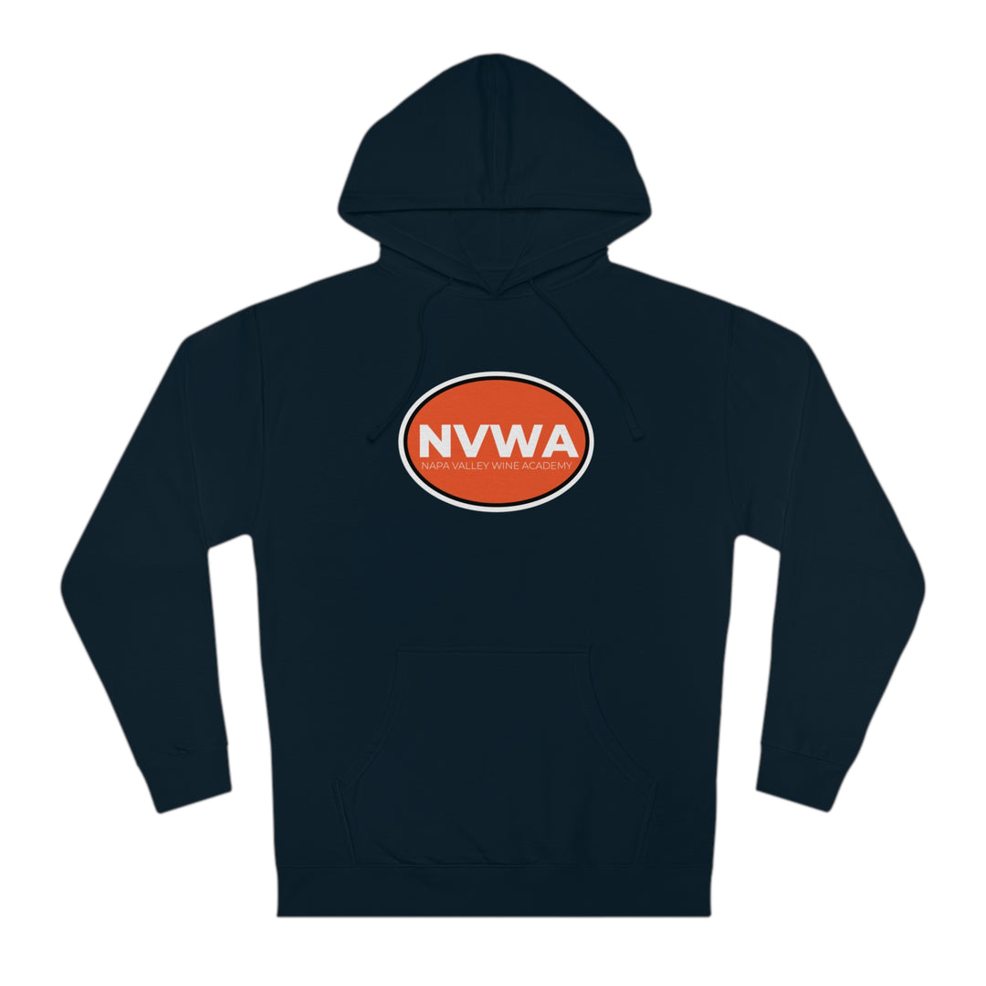 NVWA Emblem Unisex Hooded Sweatshirt with adjustable hood and ribbed cuffs, perfect for casual wear and featuring the NVWA logo on the front.