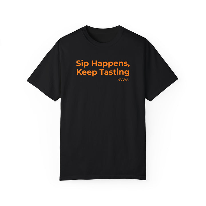 NVWA T-shirt “Sip Happens, Keep Tasting”