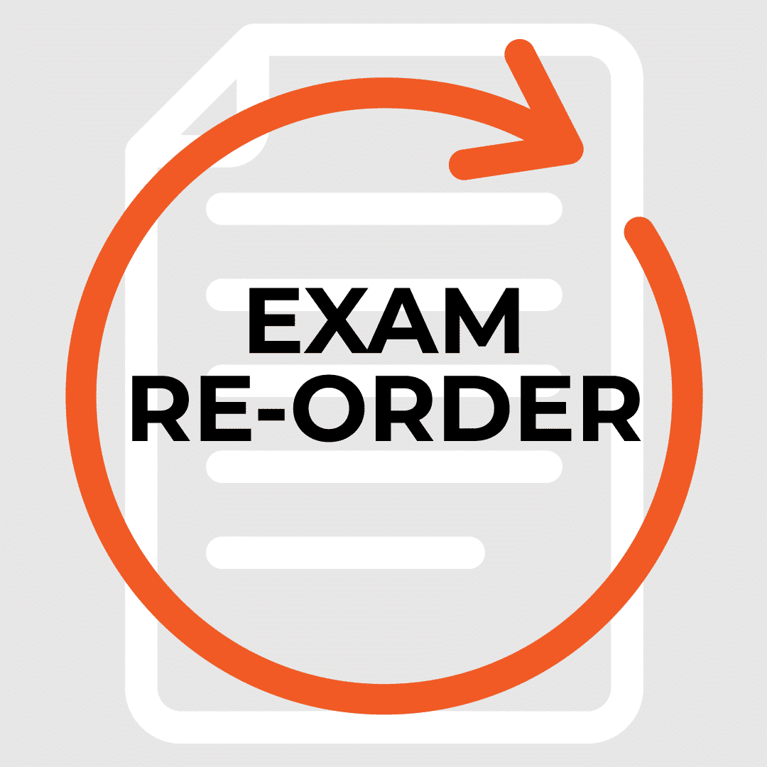 WSET Level 3 Wine Exam Reorder (Theory Paper Only): Close-up of exam paper with black text and red circle, featuring an orange arrow.