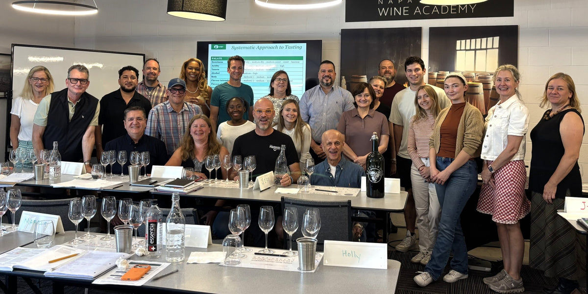 A WSET Level 3 class at Napa Valley Wine Academy, July 2026
