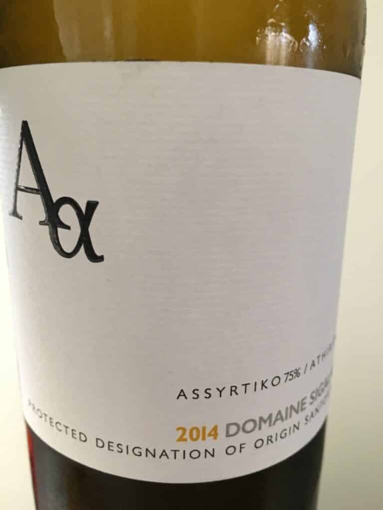 Domaine Sigalas 2014 AA Assy-Athiri, Santorini, Greece