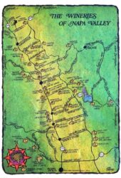1977 napa valley wine map steve burgess orig