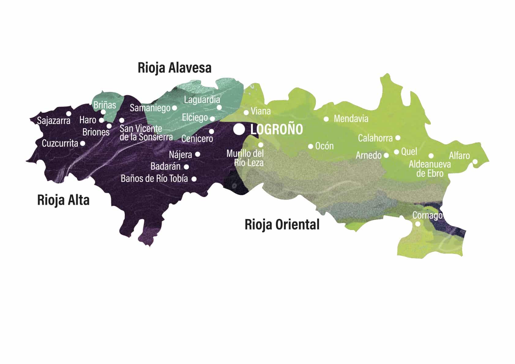 rioja map with 3 sub regions