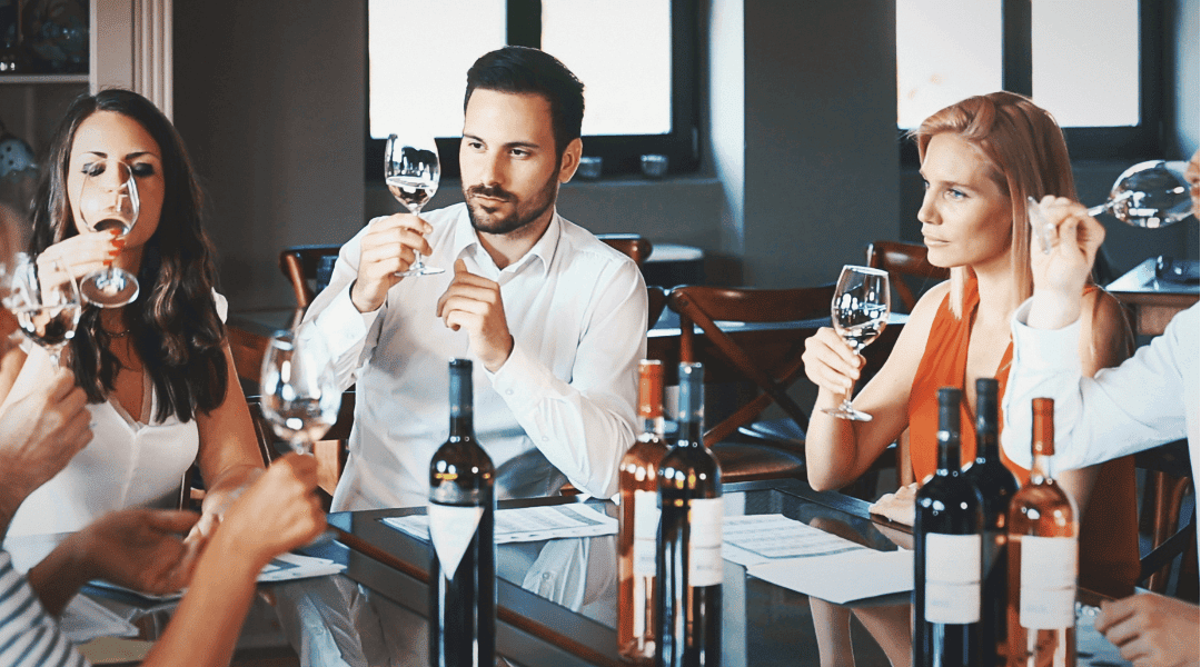 Networking at wine tasting club